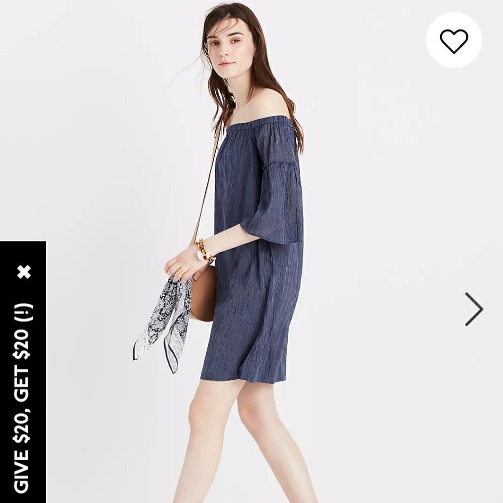 MADEWELL Off-the-Shoulder Bell-Sleeve Dress